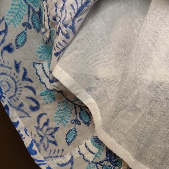 Oliphant Corfu Blue Smocked Square Neck Mini Dress NEW WITH TAGS LARGE - Picture 4 of 9